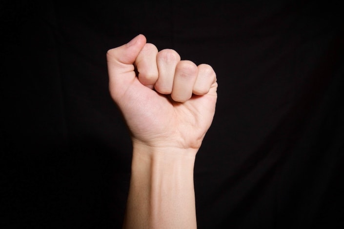 A closed fist hand