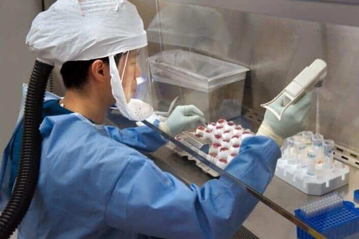 Medical professional working in a laboratory