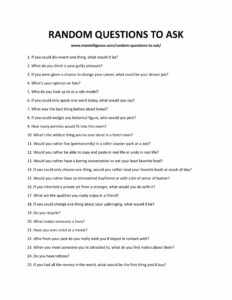 70 Random Questions to Ask (For: Girls, Guys, or Couples)