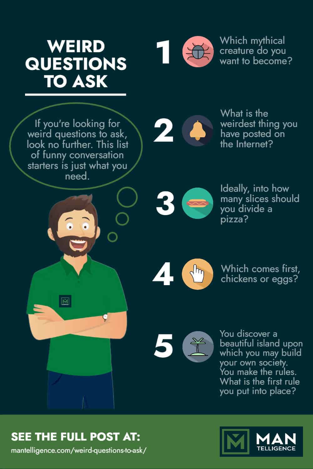 Infographic facts about weird questions to ask