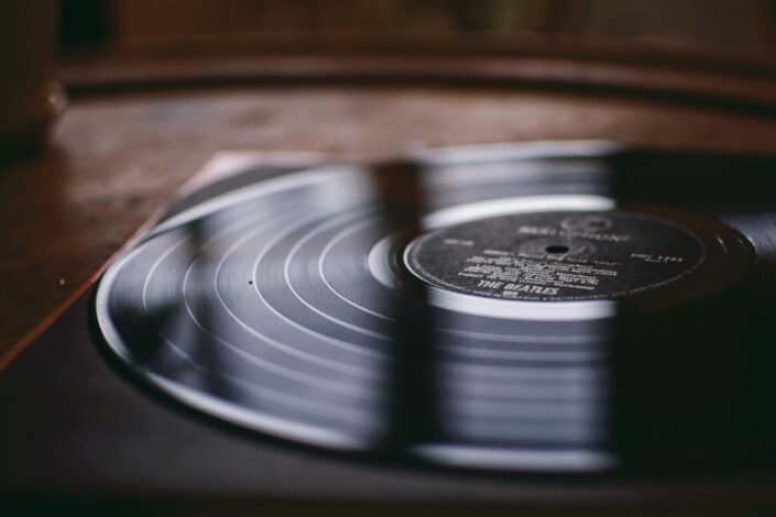 vinyl record in player