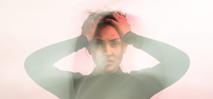 A confused looking woman