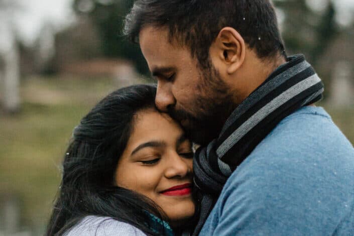 Indian couple hugging each other