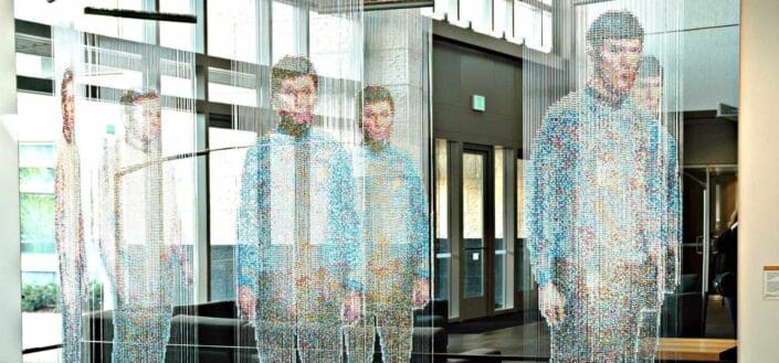 Hologram images of men