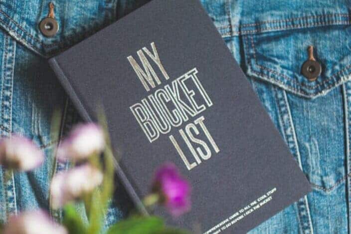 My bucket list notebook.