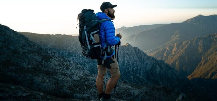 hiker on top of a mountain