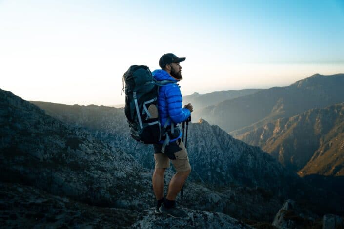 Person on top of a mountain