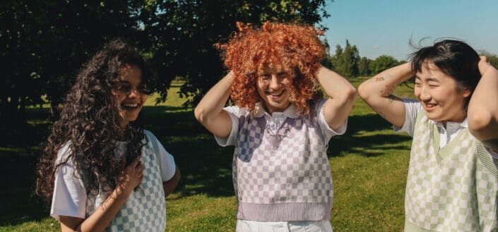 Young women having a good laugh