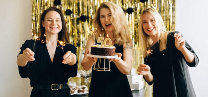women celebrating the celebrant's birthday