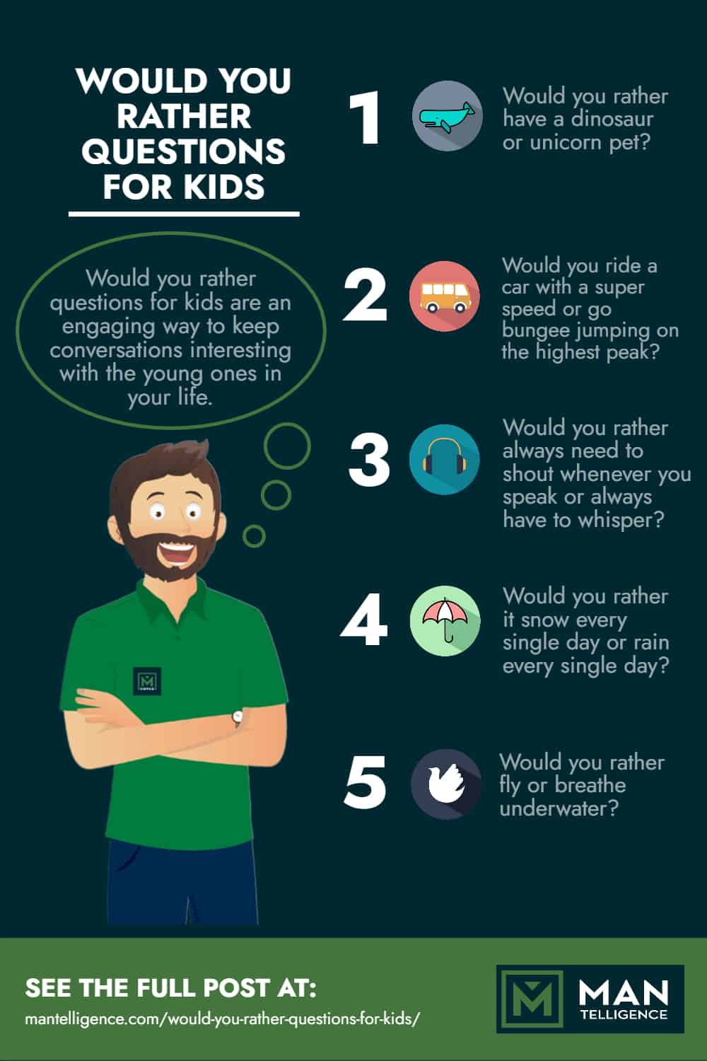 Infographics about would you rather questions for kids
