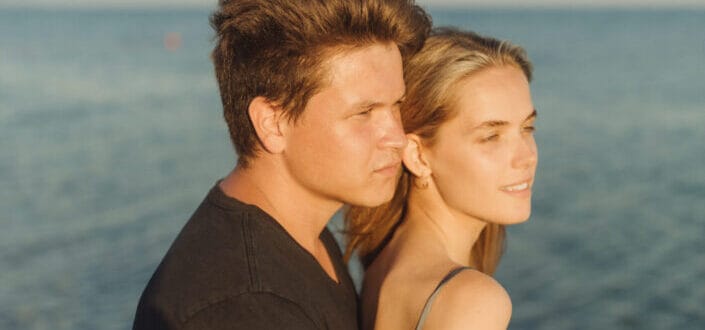 young couple on the beach