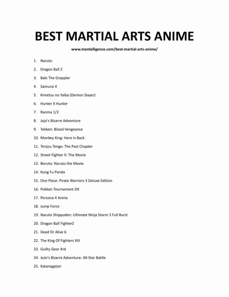 10+ Best Martial Arts Anime Series (And More!) You Should