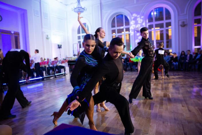 Group of partners ballroom dancing.