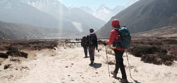 Group of people trekking.