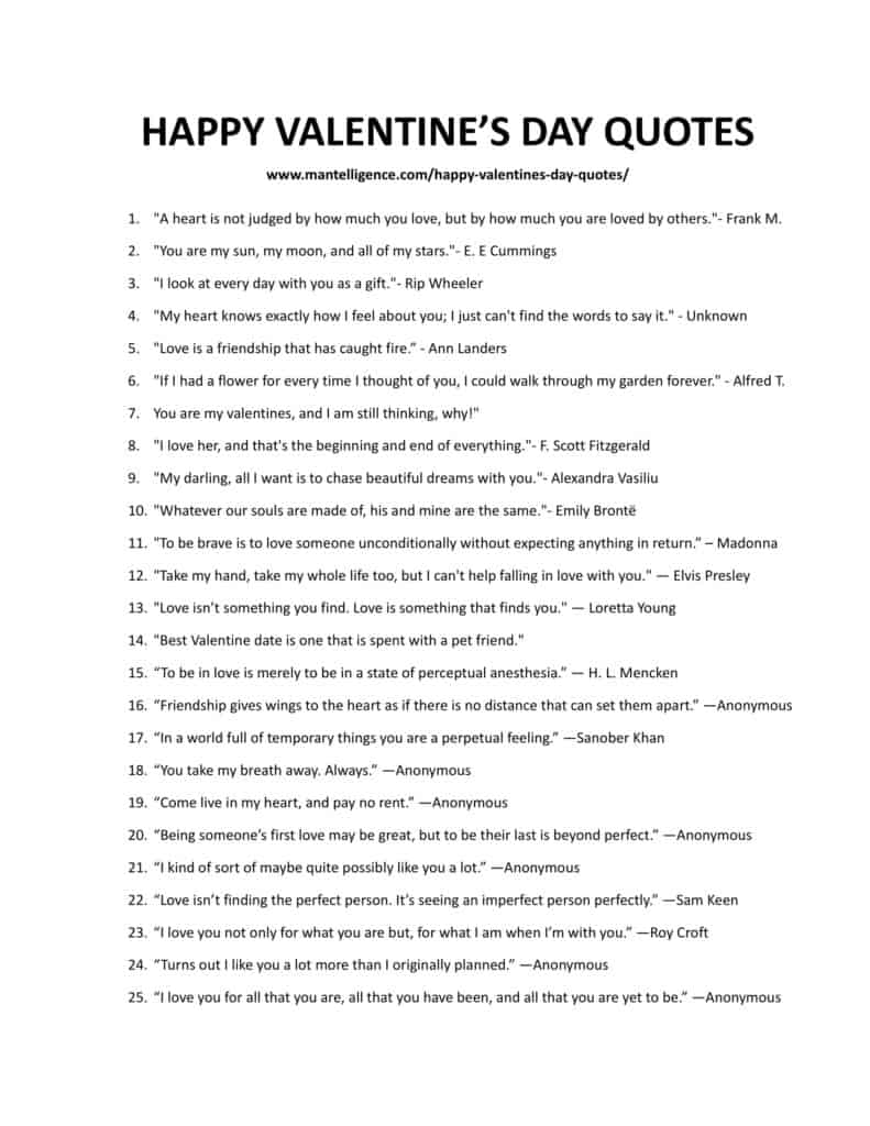 Downloadable and Printable list of quotes