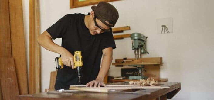 Carpenter doing some woodworks.