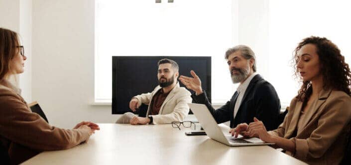 People in a conference for discussion.