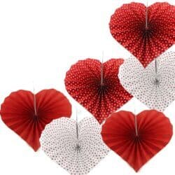 Tytroy Red and White Heart Shaped Hanging Paper