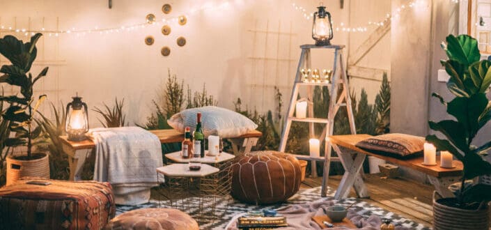 romantic date setup indoor