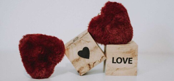 valentines wood cube signs