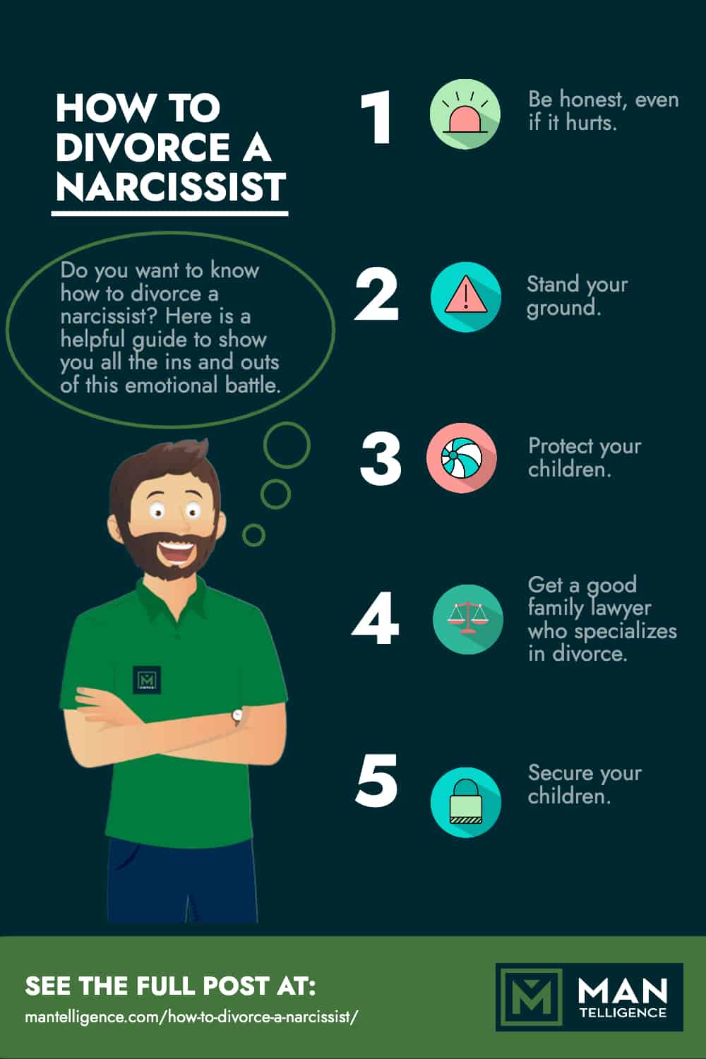 How To Divorce A Narcissist - Infographic