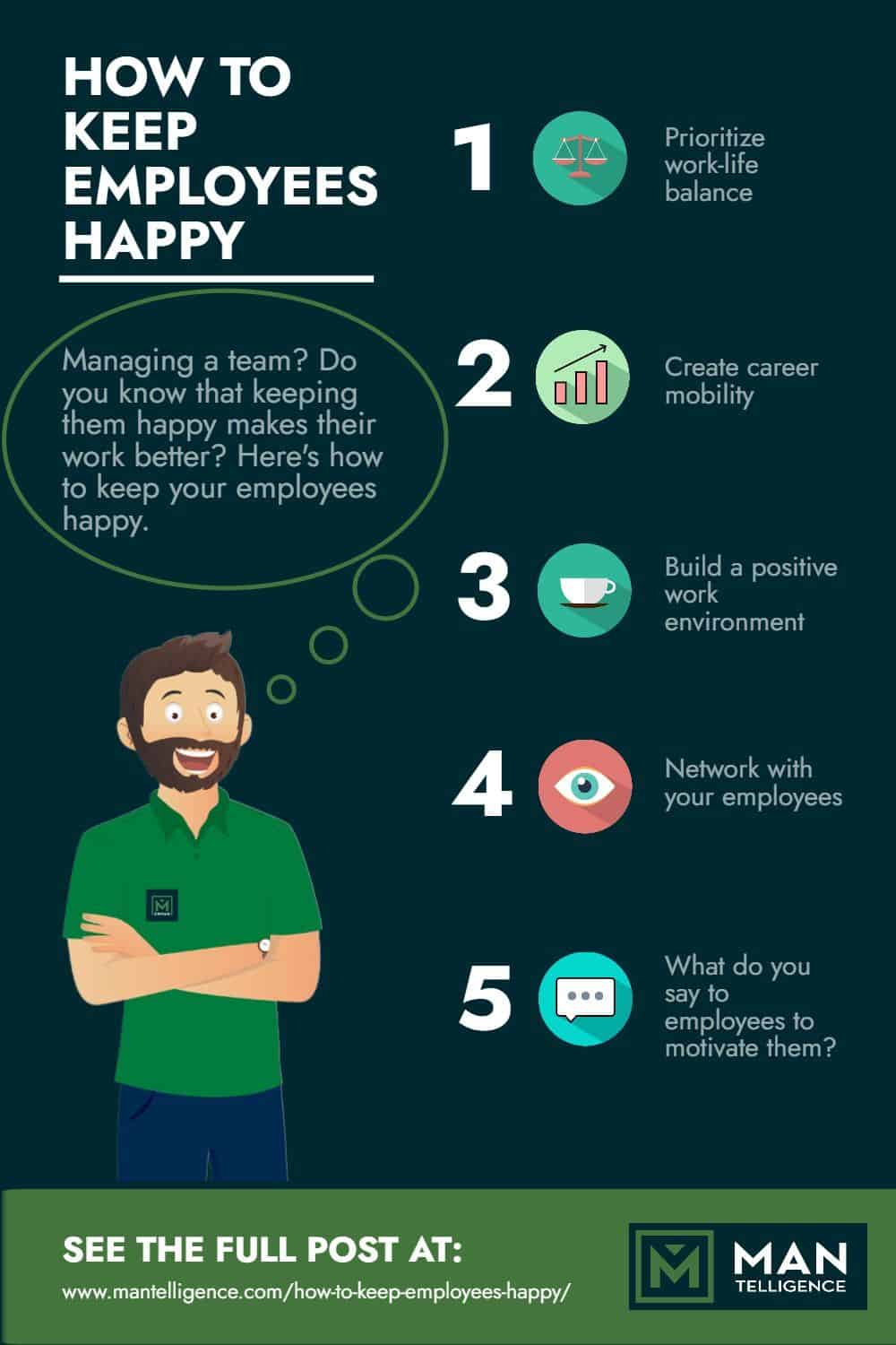 How To Keep Employees Happy - Infographic 