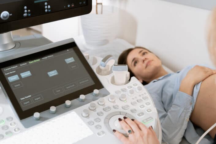 A pregnant woman having her checkup