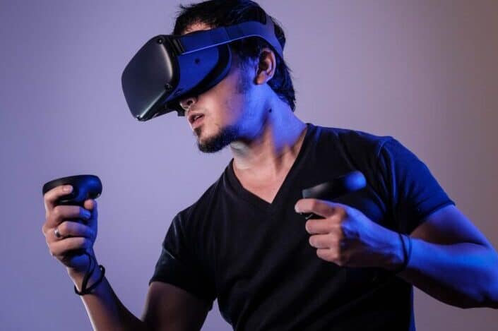 Man Playing Virtual Reality Games