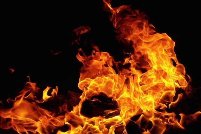 Photograph of a burning fire