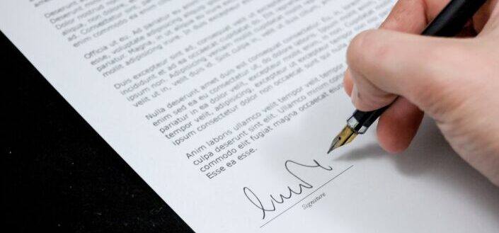 Sign pen business document