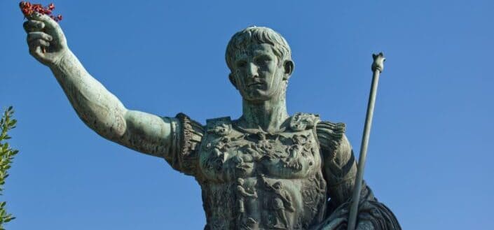 Statue of Julius Caesar Augustus in Rome, Italy