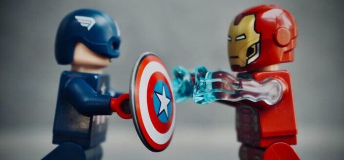Captain America and Iron Man toys