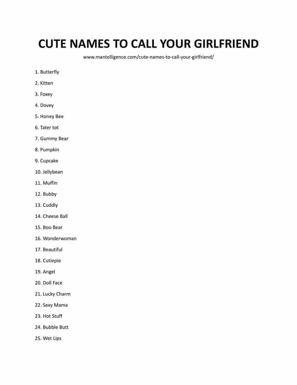 sexy names to call your girlfriend