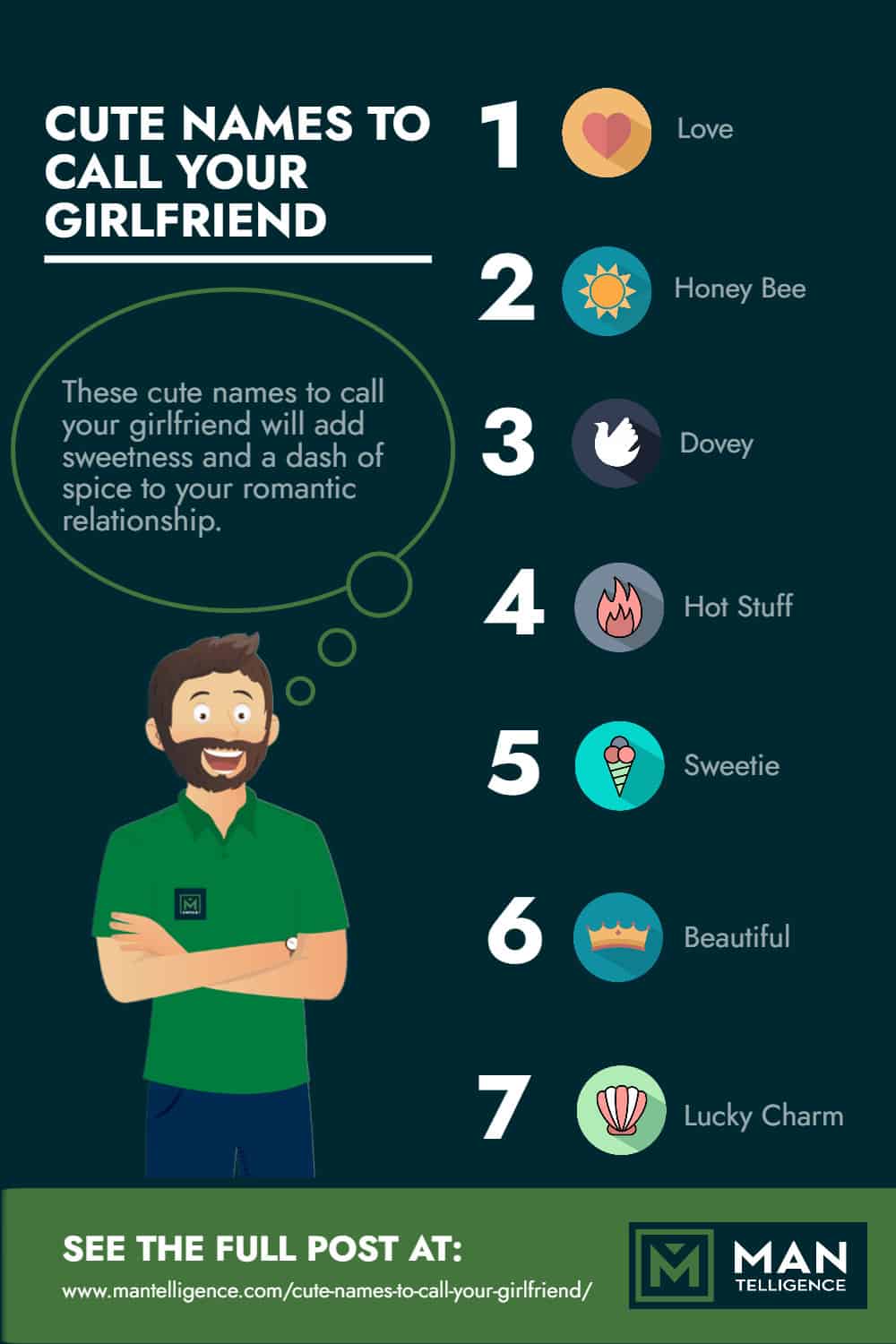 Cute Names to Call Your Girlfriend - Infographic