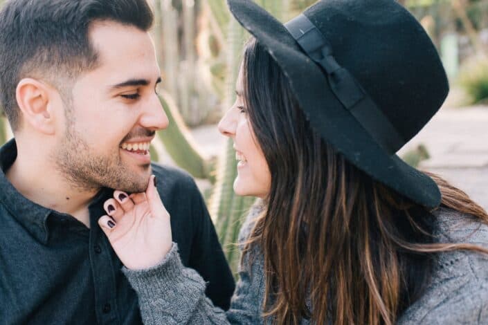 Couple smiling at each other