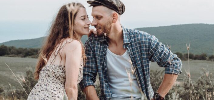 Couple on a field 