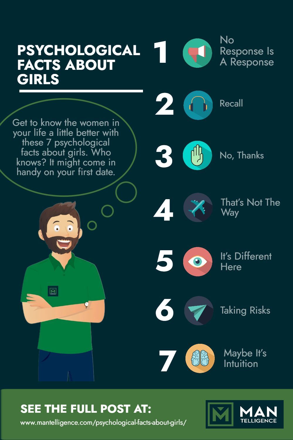 Psychological Facts About Girls - Infographic