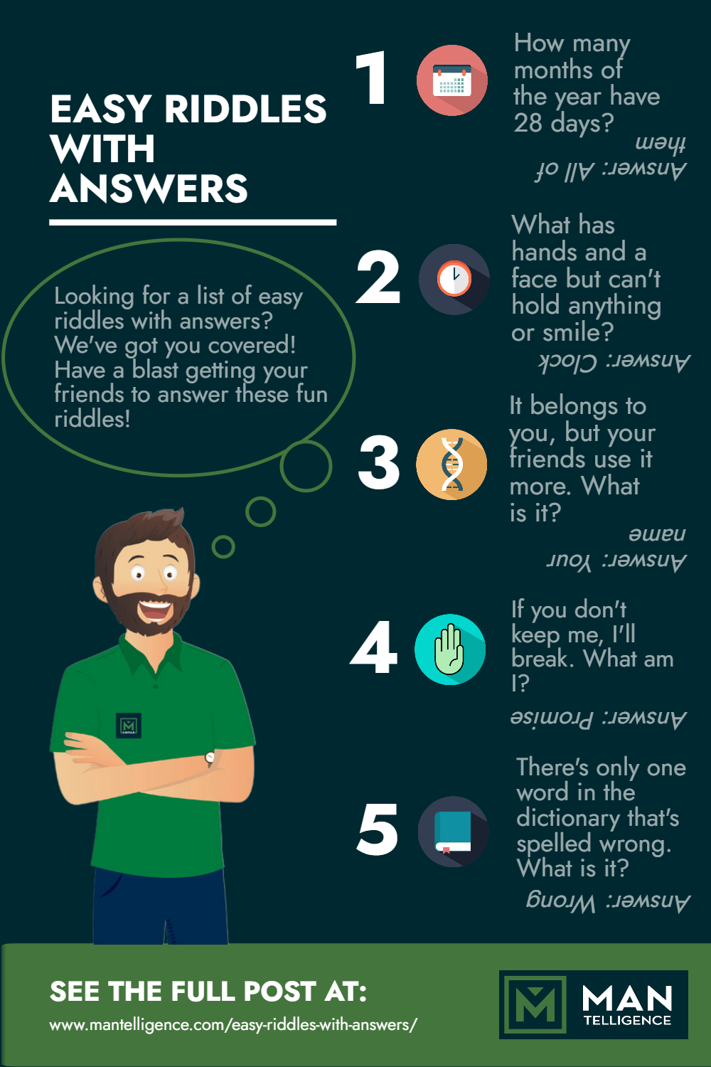 Easy Riddles With Answers - Infographic