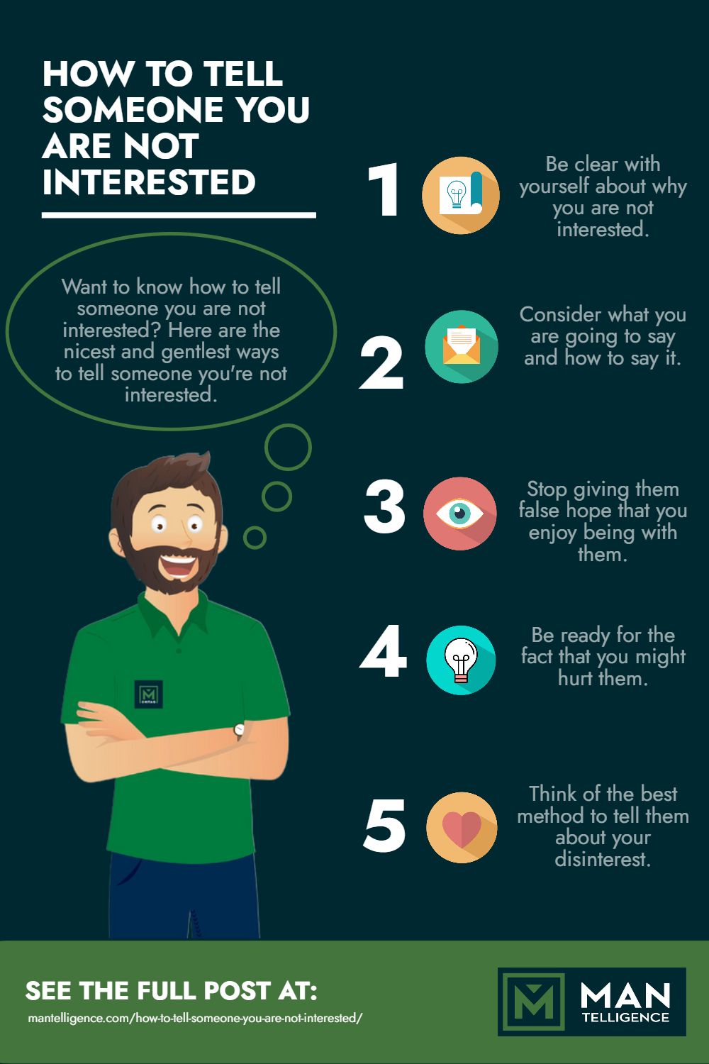 How to tell someone you are not interested - Infographic