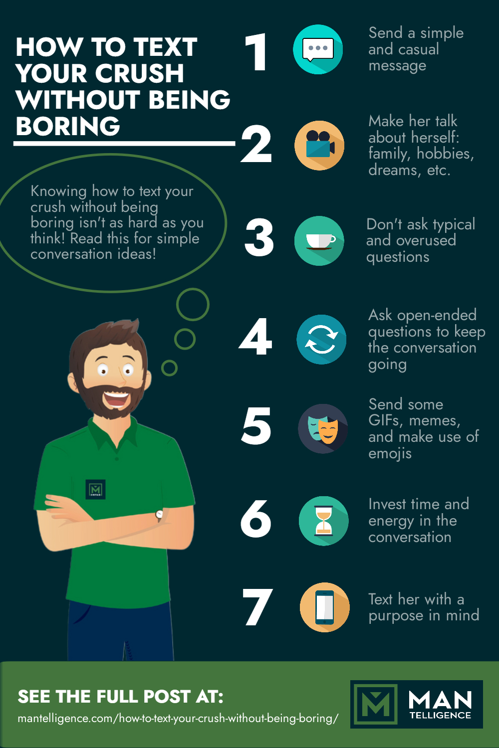 How To Text Your Crush Without Being Boring - Infographics