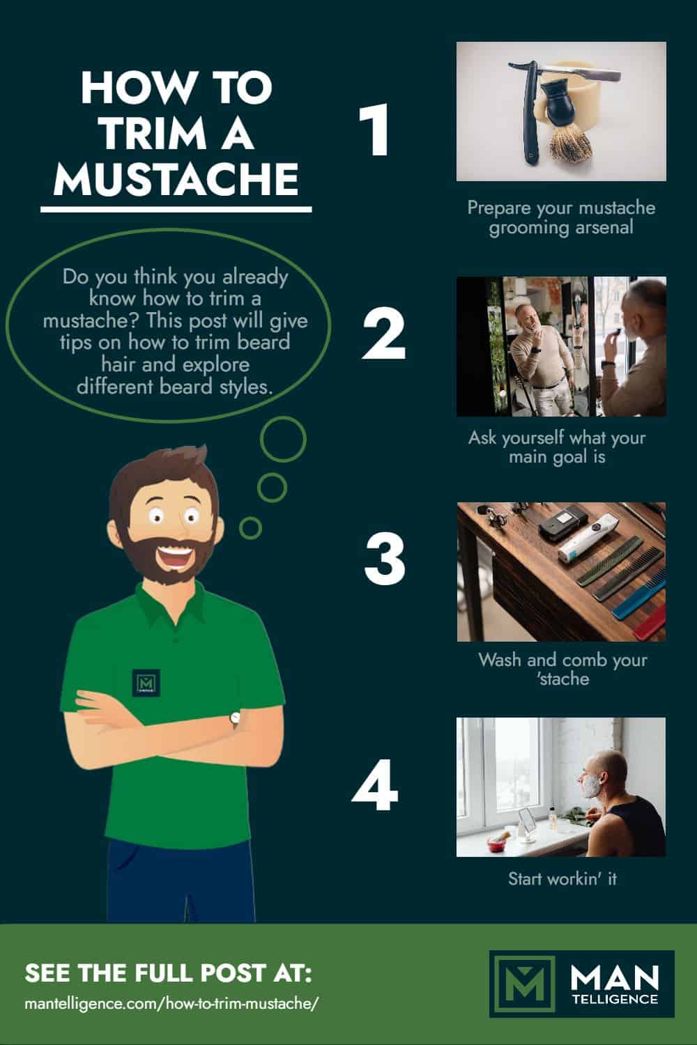 how to trim a mustache - Infographic