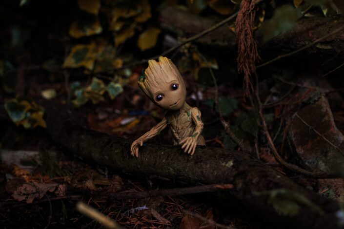 Groot Figurine in the Woods