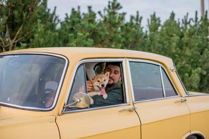 Man inside a vehicle