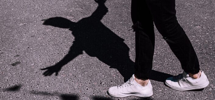 Man's Shadow on the Street