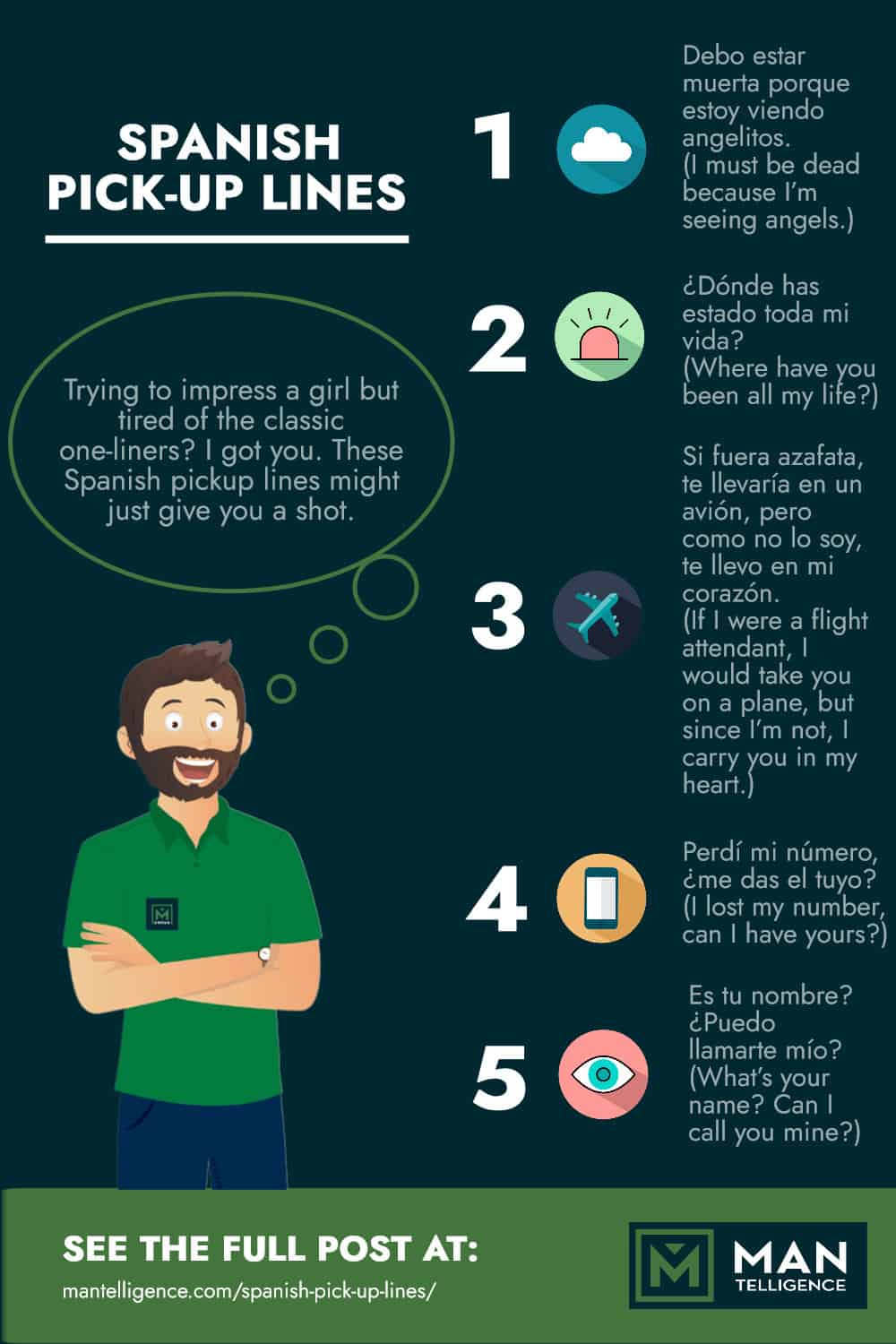 Infographic - Spanish Pick-up Lines