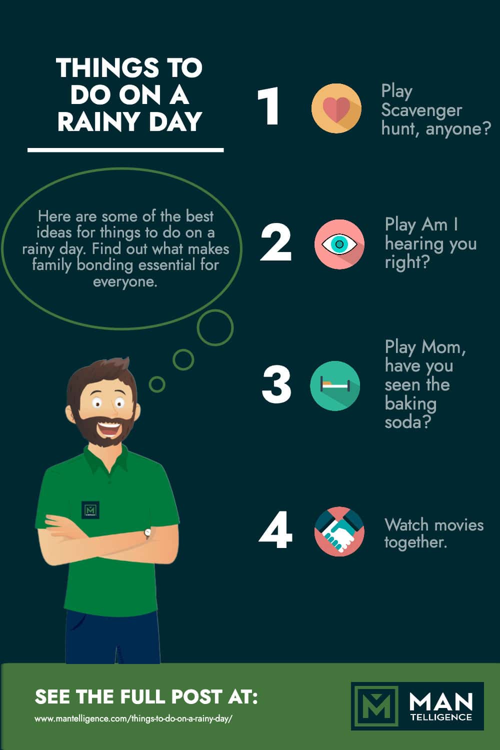 Stvari koje treba raditi na kišni dan - Infografika