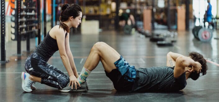 A man doing sit ups