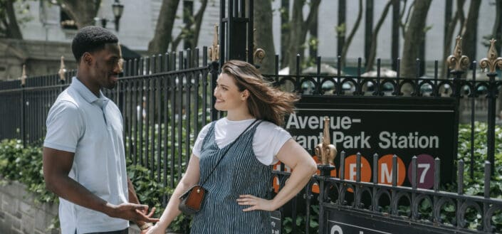 Couple Looking at Each Other at the Park