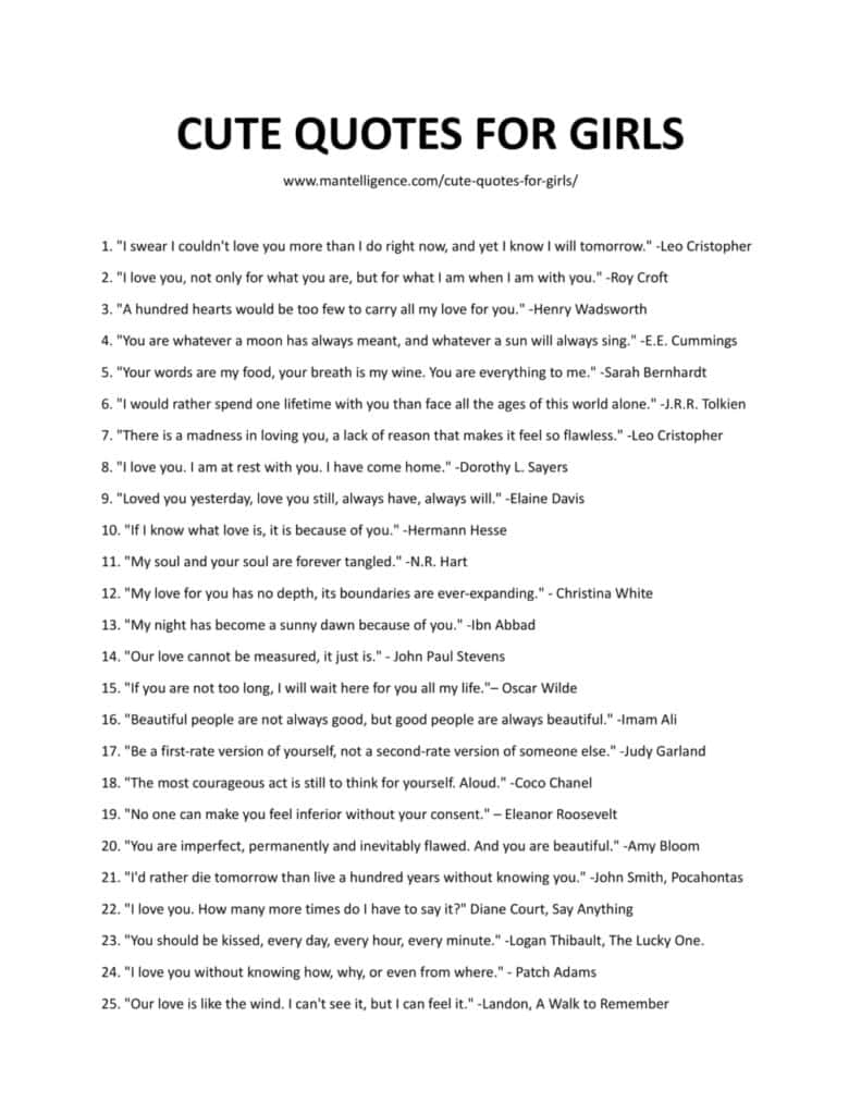 30 Cute Quotes For Girls: Empower, Inspire, And Make Her Fall