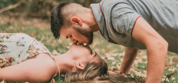 Man Kissing His Partner Upside Down